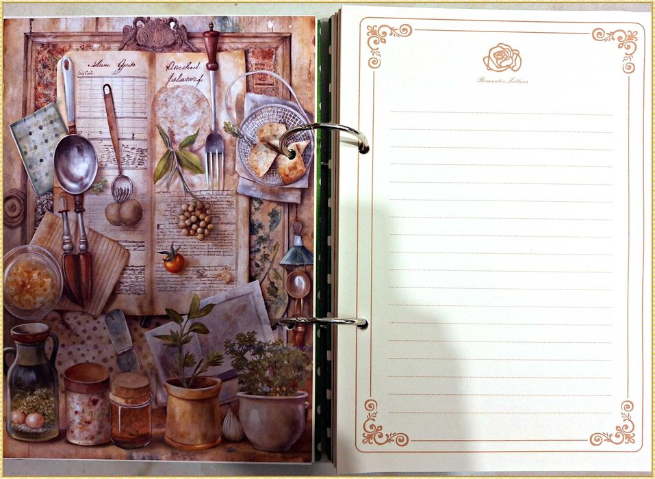 Тефтер за рецепти "Прибори" в зелено