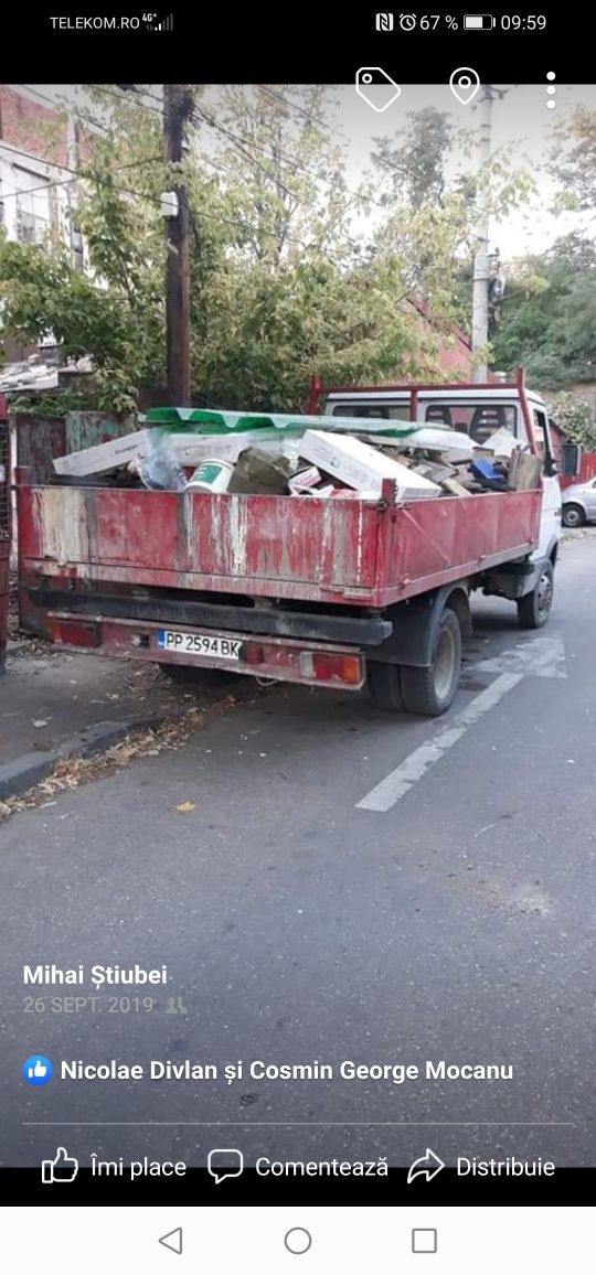 Transport marfa mobila moloz debarasam