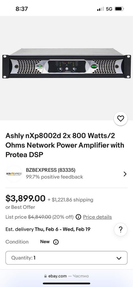 Профисионално стъпало Ashly nxp 8002 rcf dynacord