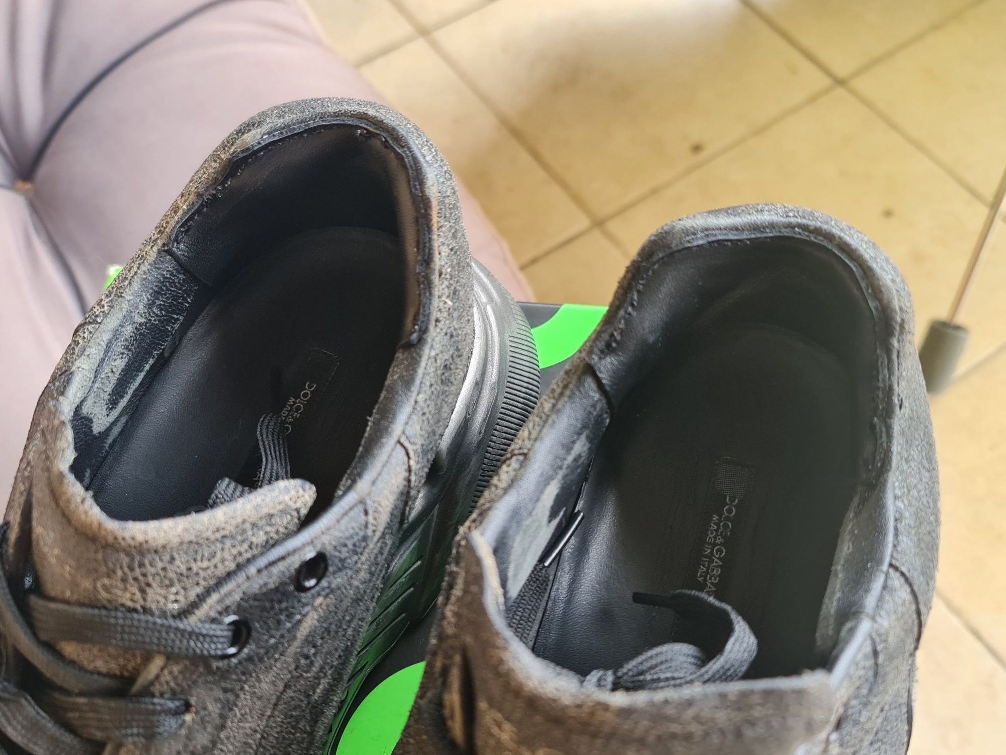 Sneakersi Dolce&Gabbana Originali Unicati,efect vinted,piele,marime 45