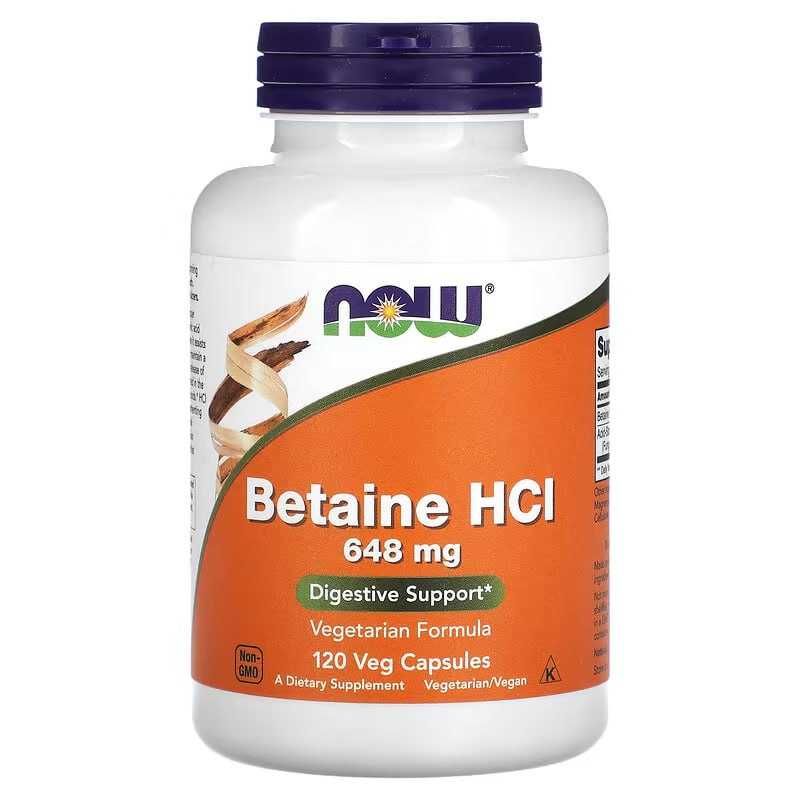 гидрохлорид бетаина, 648 мг. betaine, бетаин, betain