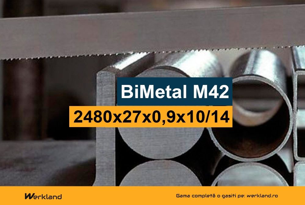 Pânză panglică fierăstrău cu bandă BiMetal M42 2480x27x0.9x10/14 DPI