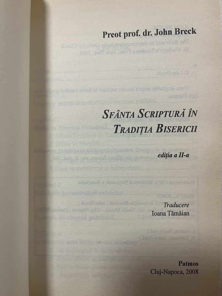 John Breck - Sfânta Scriptura in Tradiția Bisericii