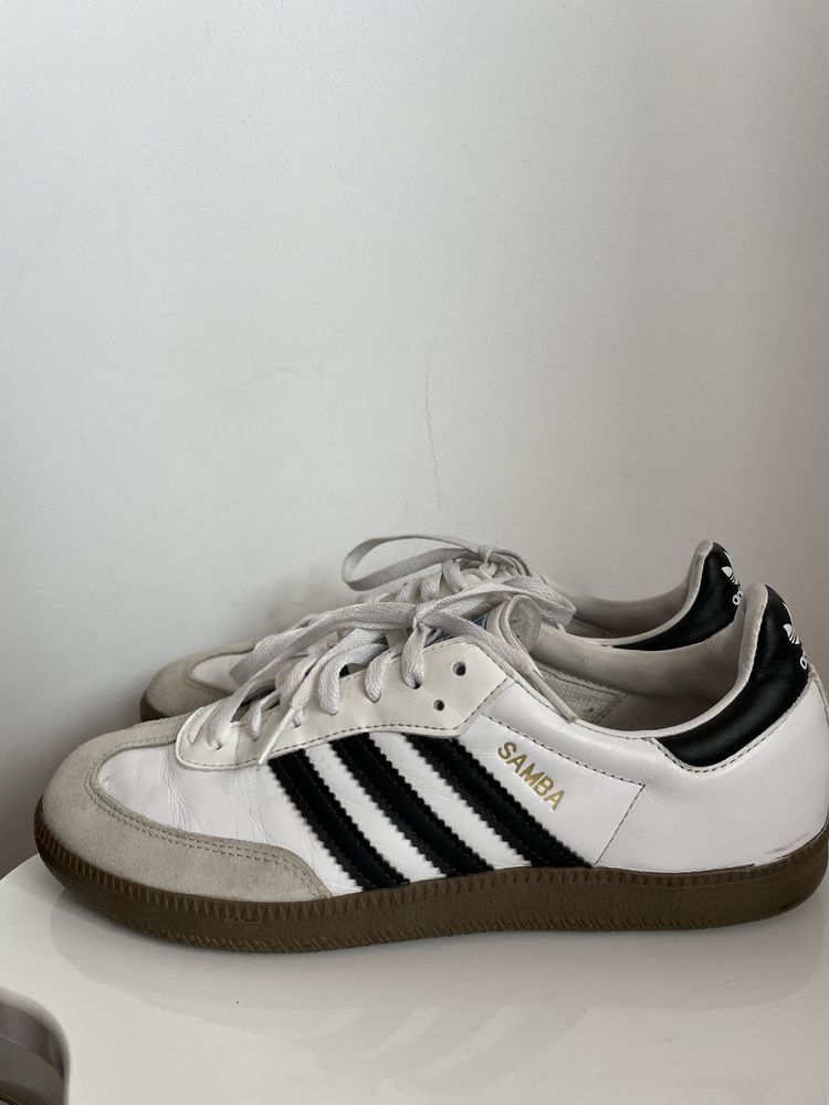 Adidas Originals SAMBA alb cu negru 41 1/3