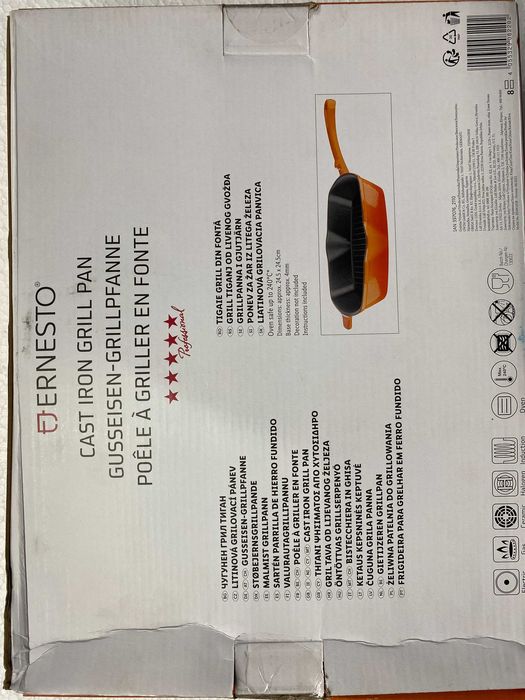 Tigaie gratar din fonta ERNESTO, 24,5 x 24,5 cm