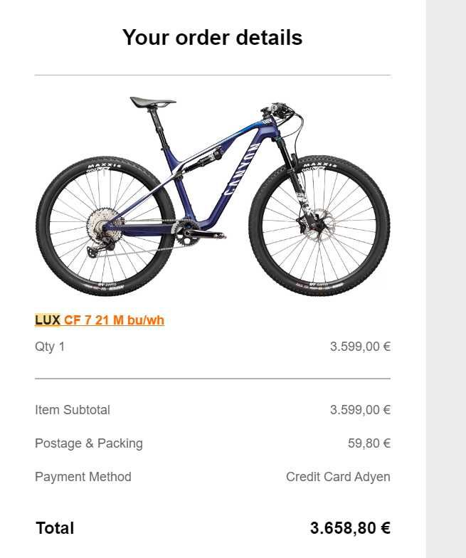 Canyon Lux 7 2021 | M | 3300 km