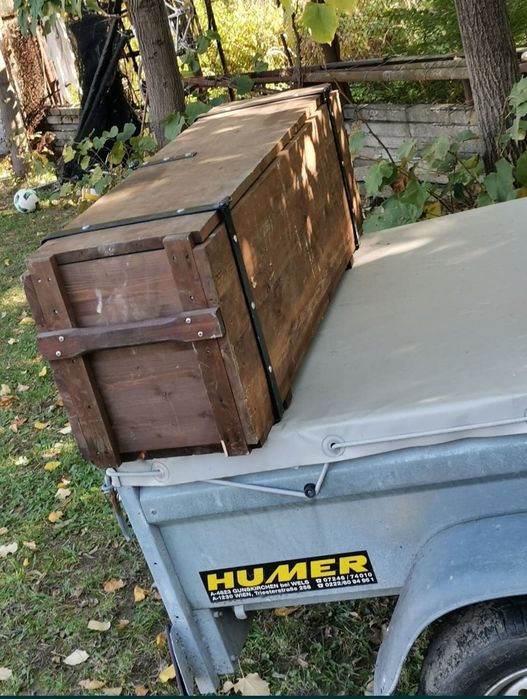 Ladă mare 120cm cufăr din lemn transport sau reinterpretare