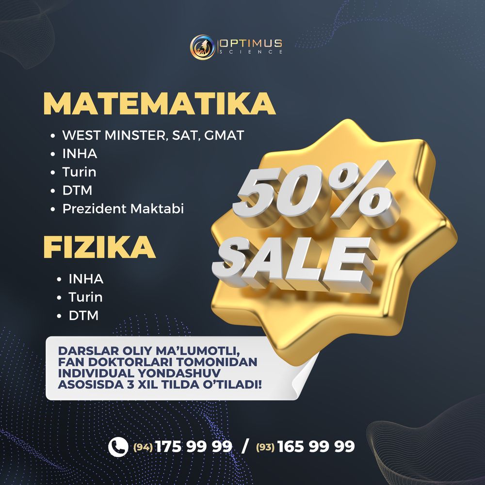 Matematika Fizika Dtm West minster INHA SAT PREZIDENT MAKTABI