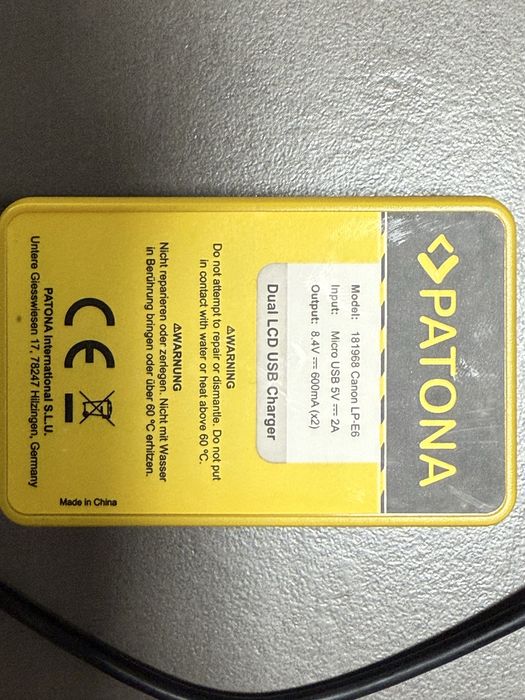 Canon LP-E6NH compatibil, Patona 3 buc + incarcator, pt Canon R5 si R6