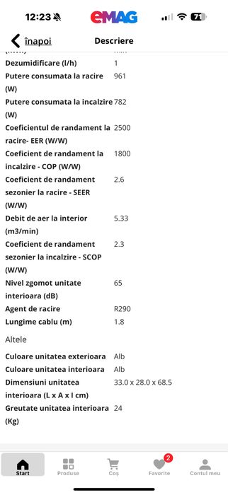 Aer conditionat portabil BEKO BP209H, 9000 BTU, A/A, Alb