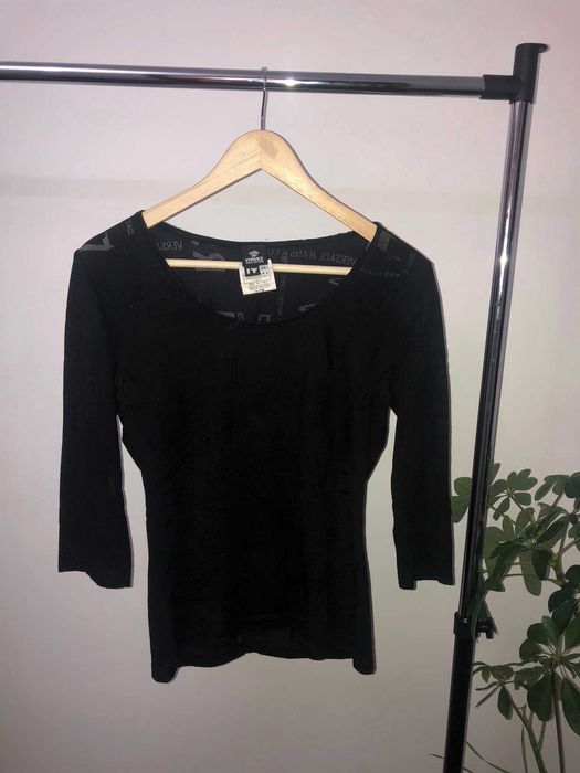 Bluză Versace neagră cu zone transparente