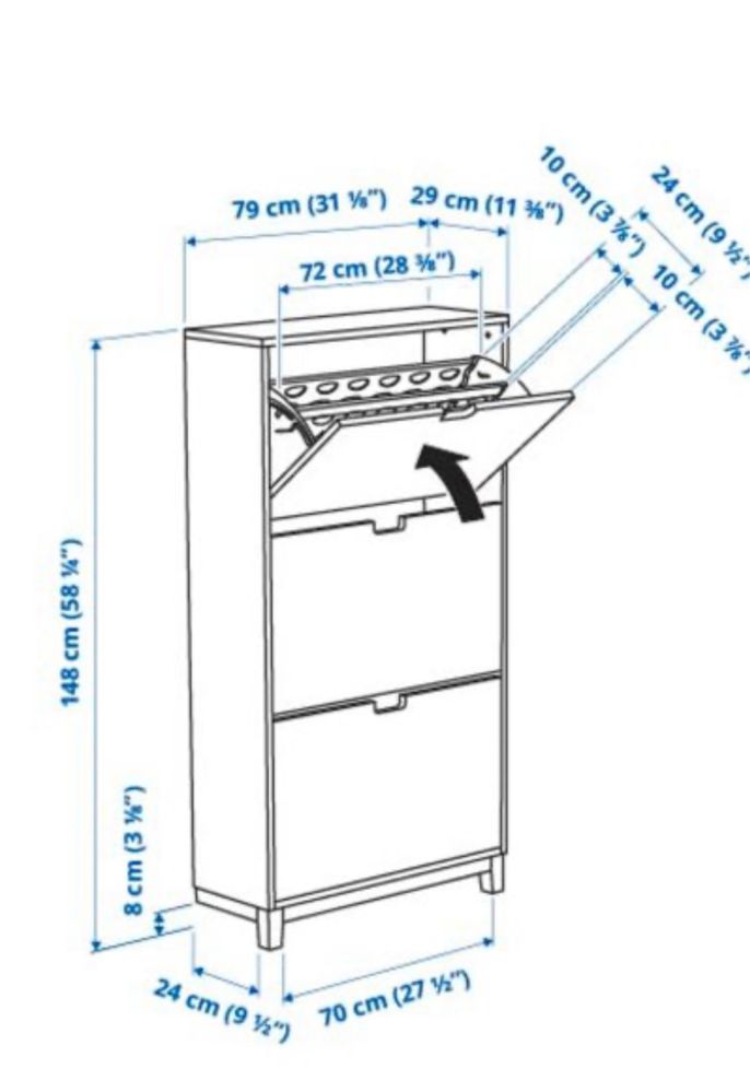 Шкаф за обувки с 3 отделения IKEA