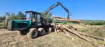 Forwarder Silvatec 856 cu macara Cranab cu joystick utilaj padure