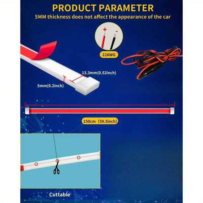 Lumini de zi Banda led pentru capotă auto