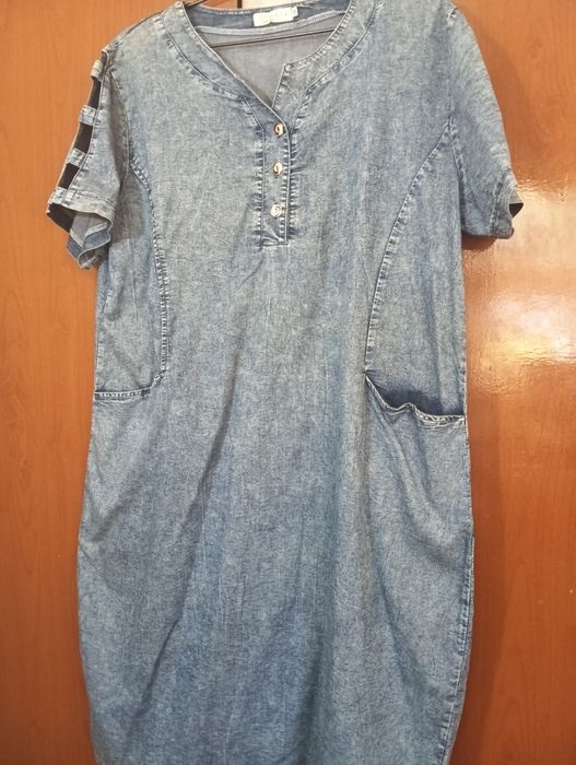 Джинсовое  платье из России.