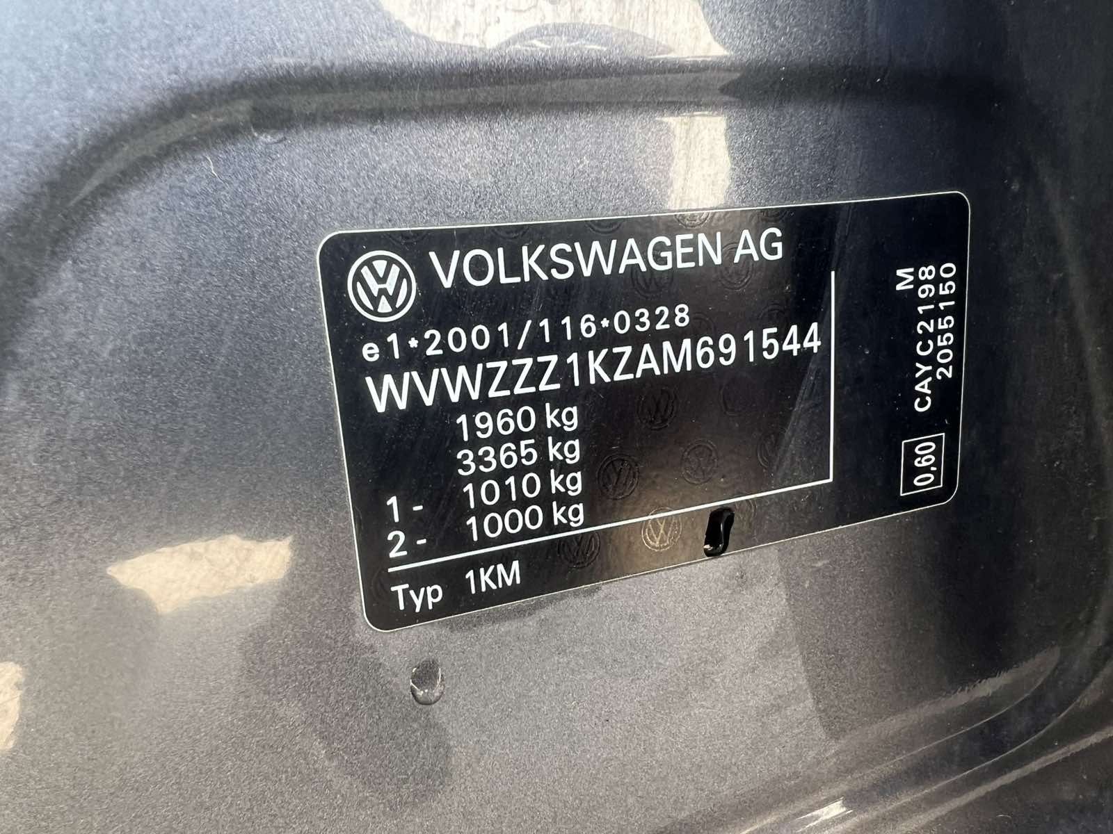 VW GoLF 6 1.6 105 кс Команреал 2010 g Код на мотора CAY