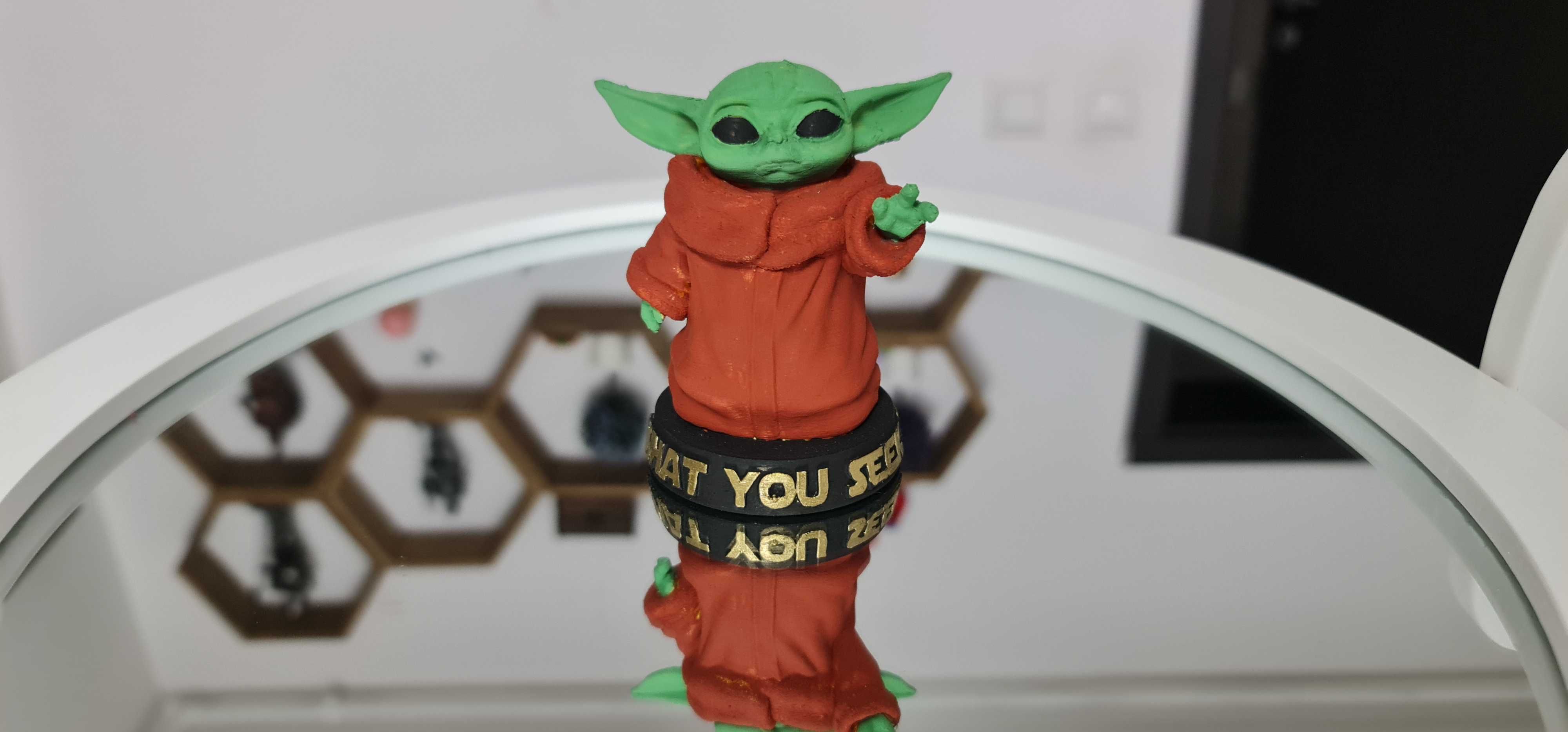 Baby Yoda Printat 3d Decorativ pentru Acasa sau Birou