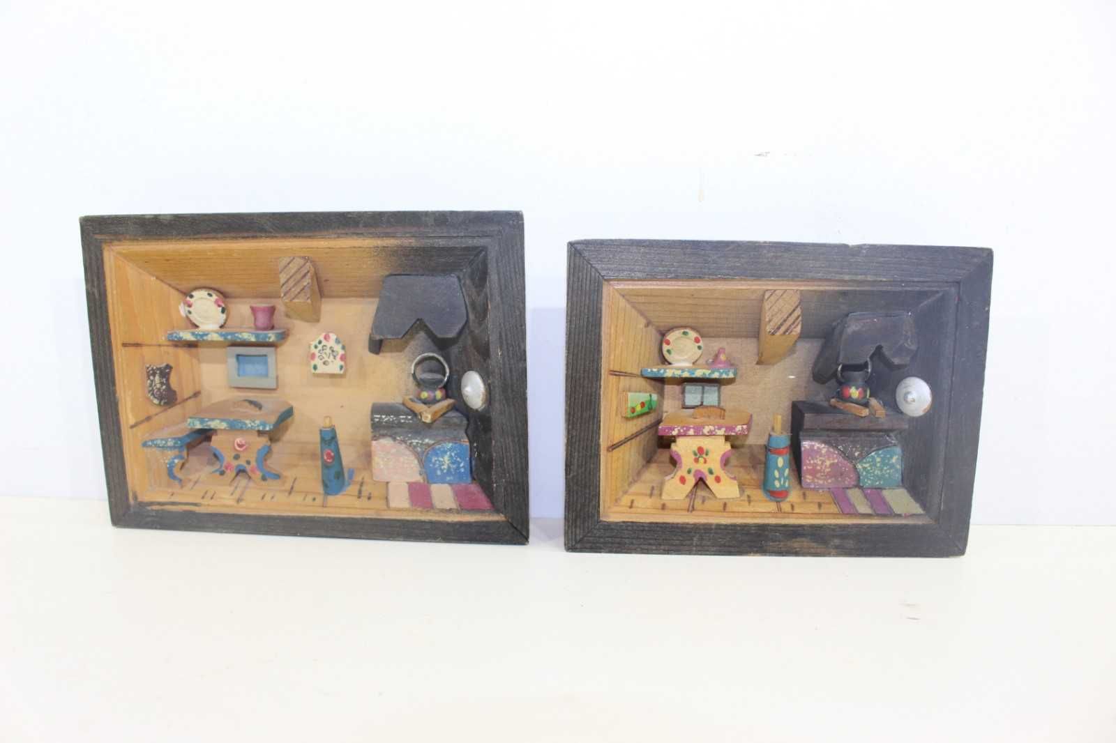 Ретро 3Д дървени картинки на домашна обстановка. Внос Холандия