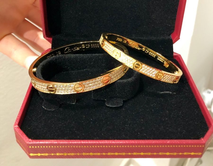 Bratara Cartier Love Diamond Auriu si Argintiu - Dama si Barbat