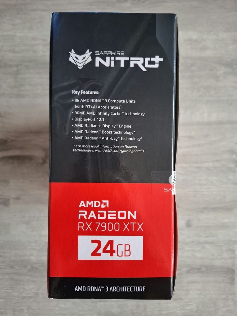 Чисто нова: SAPPHIRE AMD Radeon RX 7900 XTX Vapor-X 24GB GDDR6 Nitro+