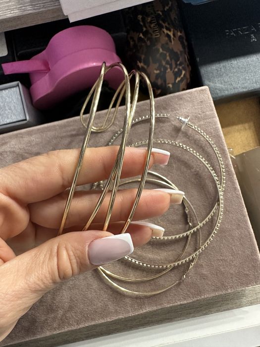 Сет големи халки и чокър по врата цвят Gold