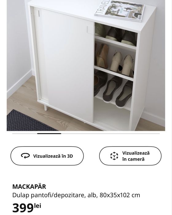 Dulap pantofi depozitare ikea alb 80x102cm