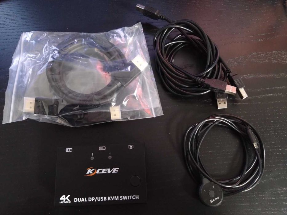 KVM Switch/Превключвател за два компютъра - 2 * DisplayPort & 4 * USB