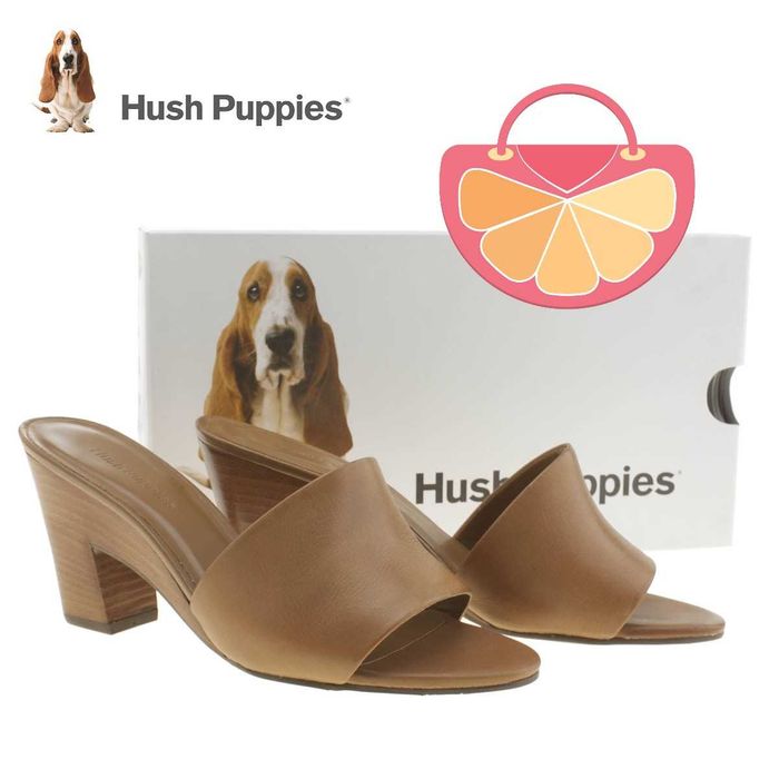 %ПРОМО% HUSH PUPPIES № 37-38-39 – Дамски кожени сандали"TAN LOW HEELS"