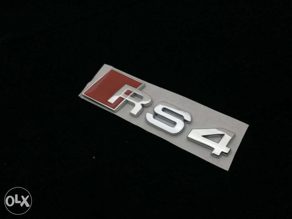 Emblema Audi RS4-line spate metal crom/rosu