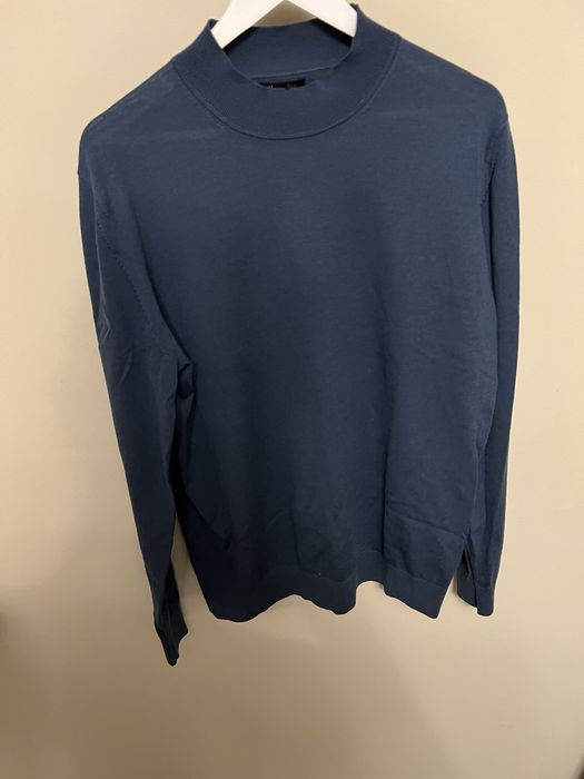 Pulover Massimo Dutti Albastru din 100% lână Merinos