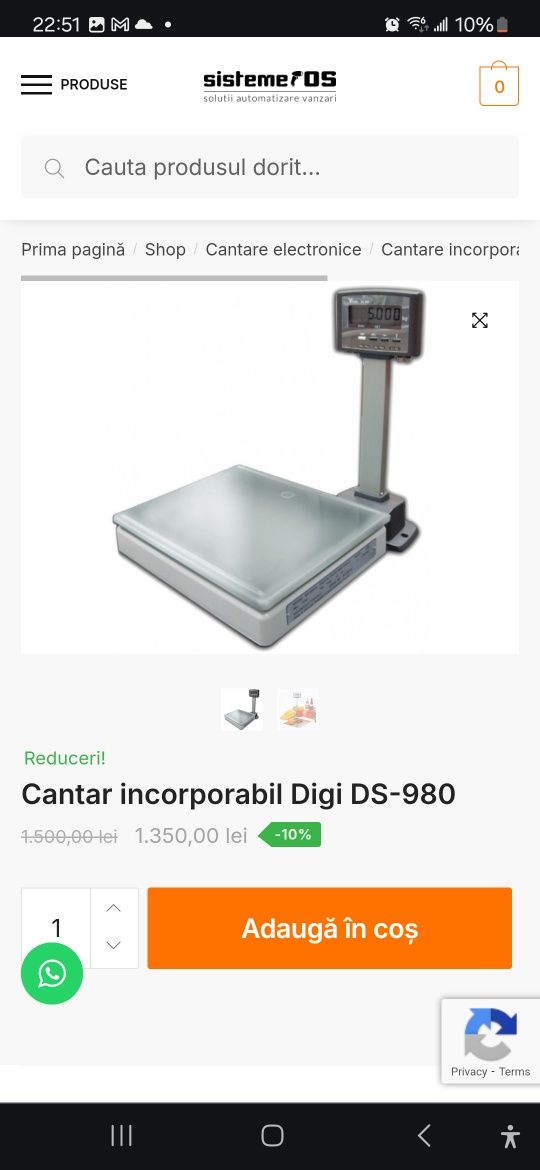 Cantar comercial electronic japonez Digi DS 980- 0-15 kg