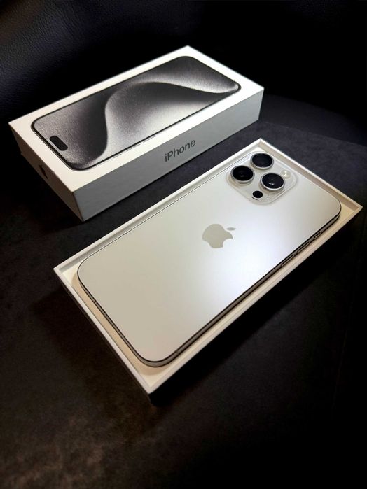 Apple Iphone 15 Pro Max 256GB White Titanium, A17 Pro чип + Подарък