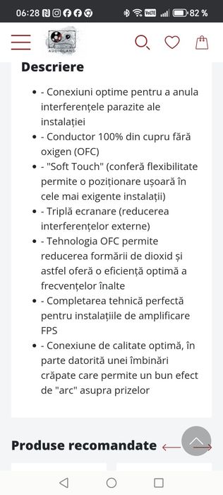 Cablu interconnect RCA 3m Focal