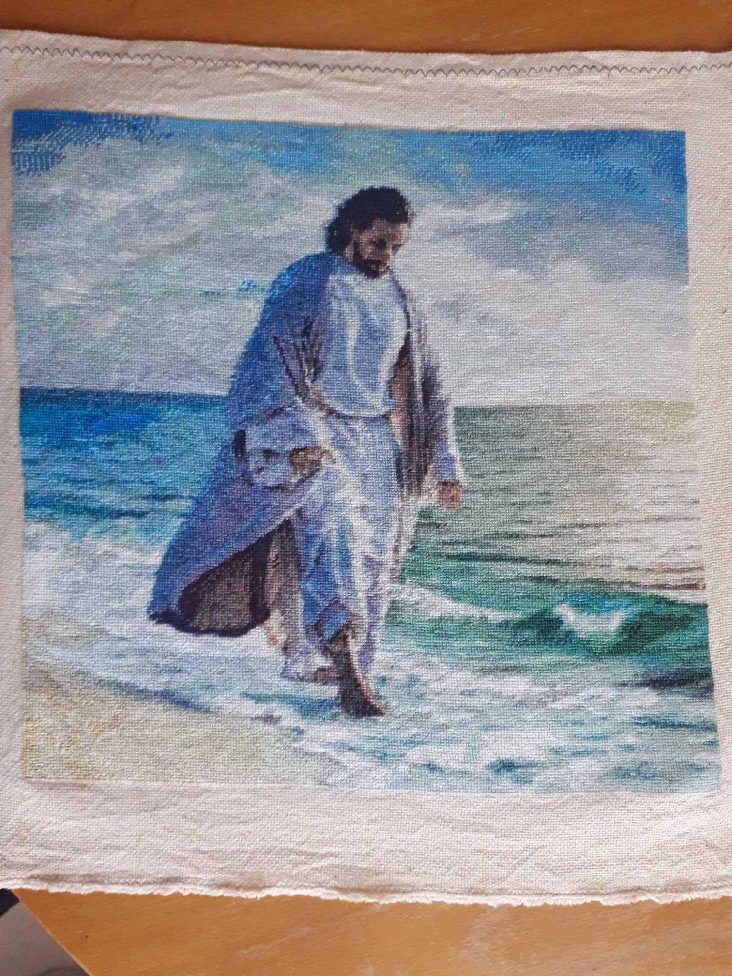 Продавам гоблен "Исус ходи по брега"