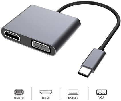 Type c > hdmi, vga , usb 3.0 , type c  4 port,macbook,переходник