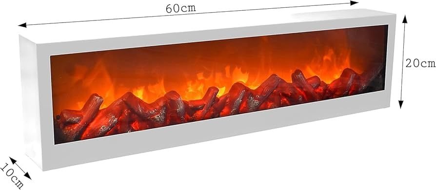 Светеща декоративна камина, ефект на истински пламък, 61x20x10см