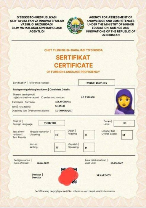 Turk tilidan Tys va Milliy sertifikatlarga tayorlov!!!