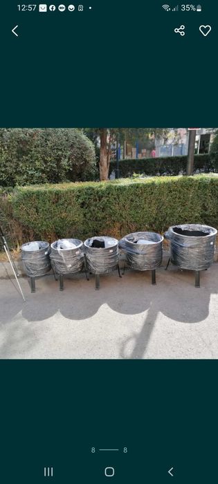 Sobă din tablă neagră +ceaun emailat 100L  50 cm / 53 cm/ 56 cm/ 58 cm