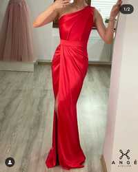 Rochie lunga asimetrica rosie