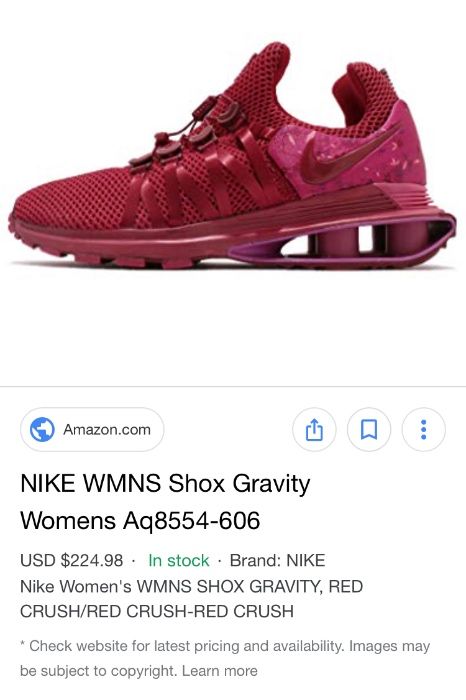 NIKE WOMEN'S SHOX GRAVITY RED marimea 38 - 38.5 rosii rosu 550 RON