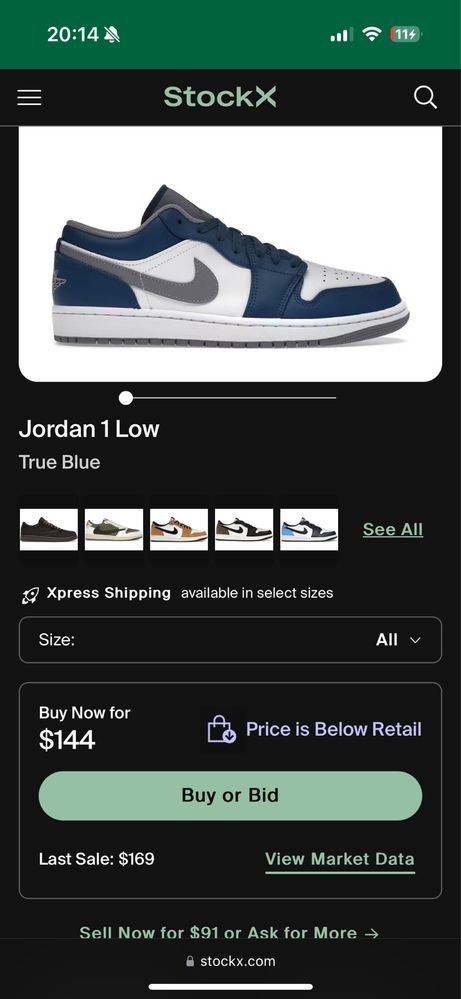 Nike Air Jordan 1 Low Размер 42,5