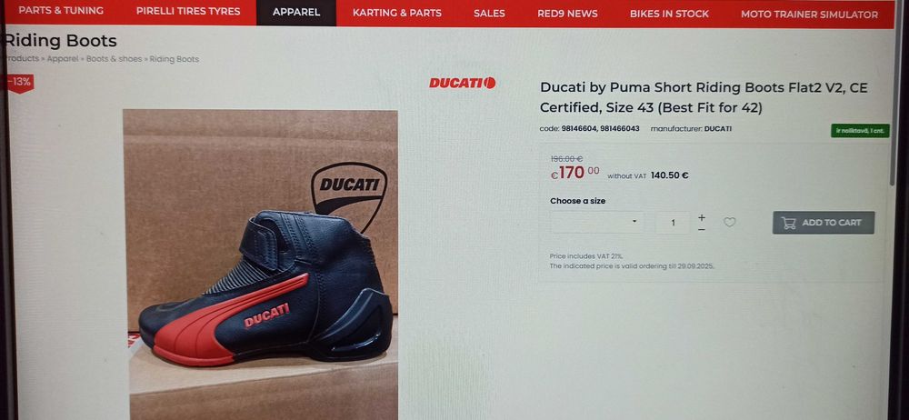 Обувки за мотор DUCATI-PUMA № 44-цена 120 лв.