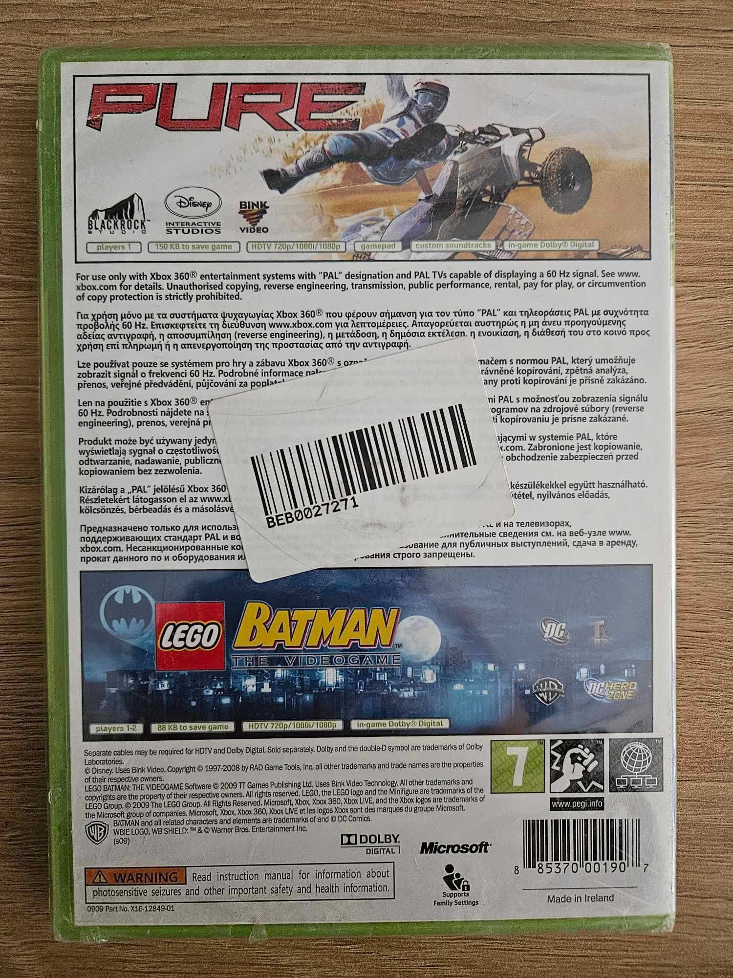 +Гаранция! НОВА! Xbox 360 игра, 2 игри в 1. Lego Batman и Pure