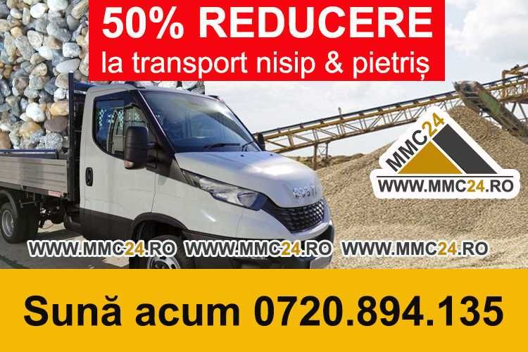 Aduc nisip & pietris cu 50% REDUCRERE la transport pt S1, S2, S3