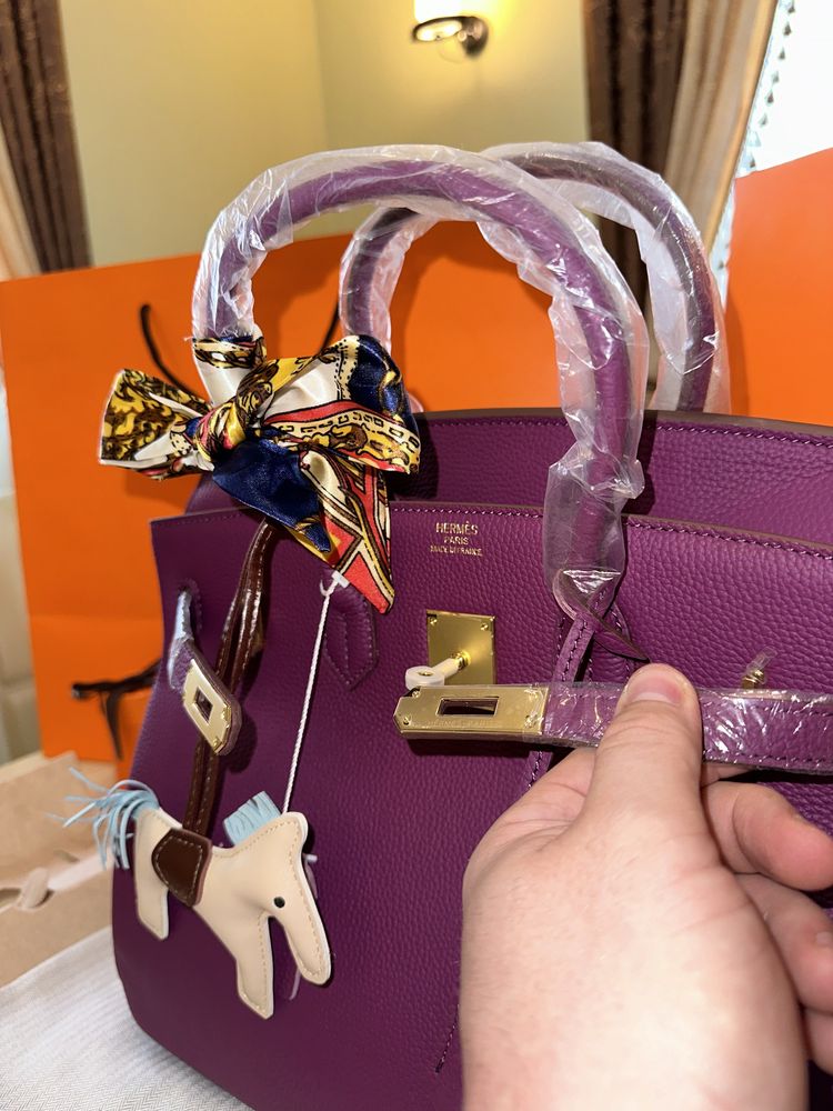 Geanta Hermes Birkin 35cm Mov Piele naturala 100%/Punga Hermes