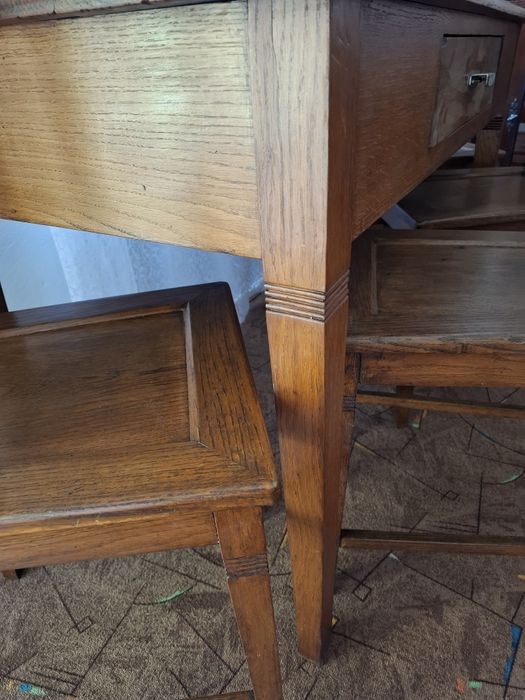 Masa lemn masiv din stejar + 4 scaune