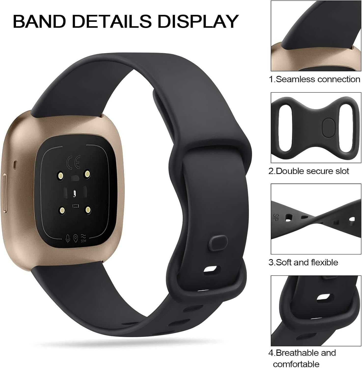 Силиконова каишка верижка FitBit Versa 3 Sense