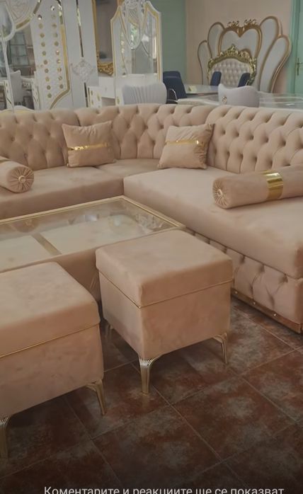 Продава се !! Комплект  ъглов дивата + холна маса и 3 таб