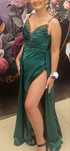 Rochie lunga verde cu corset