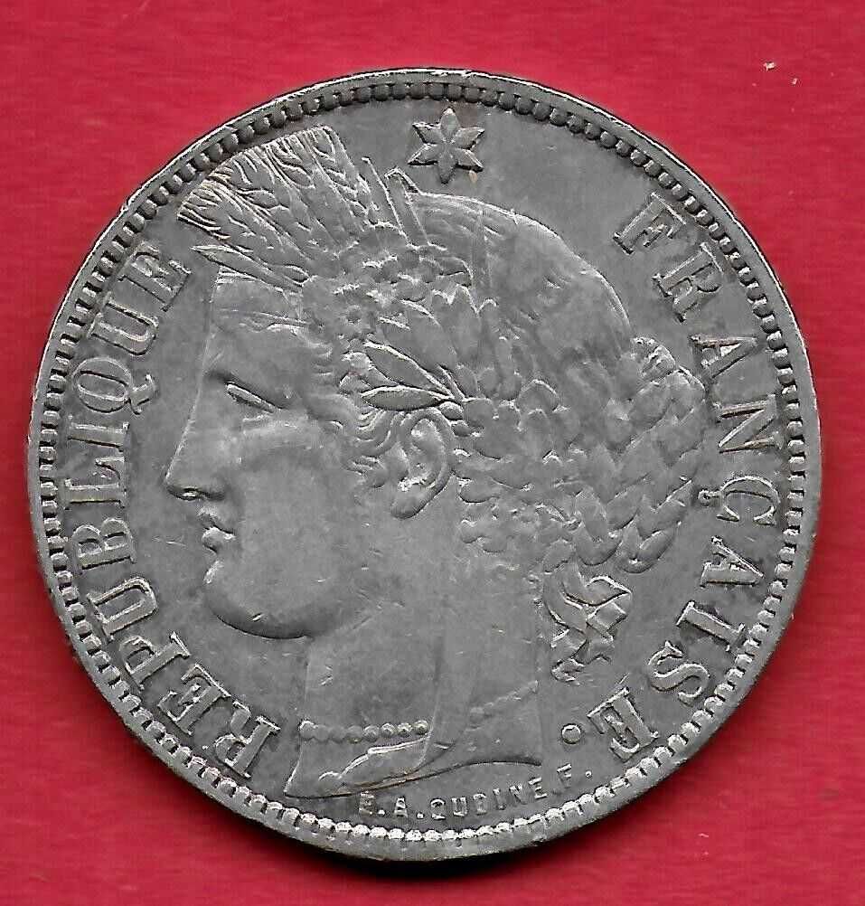 Франция 5 франка 1870 К Серес без надпис / сребро